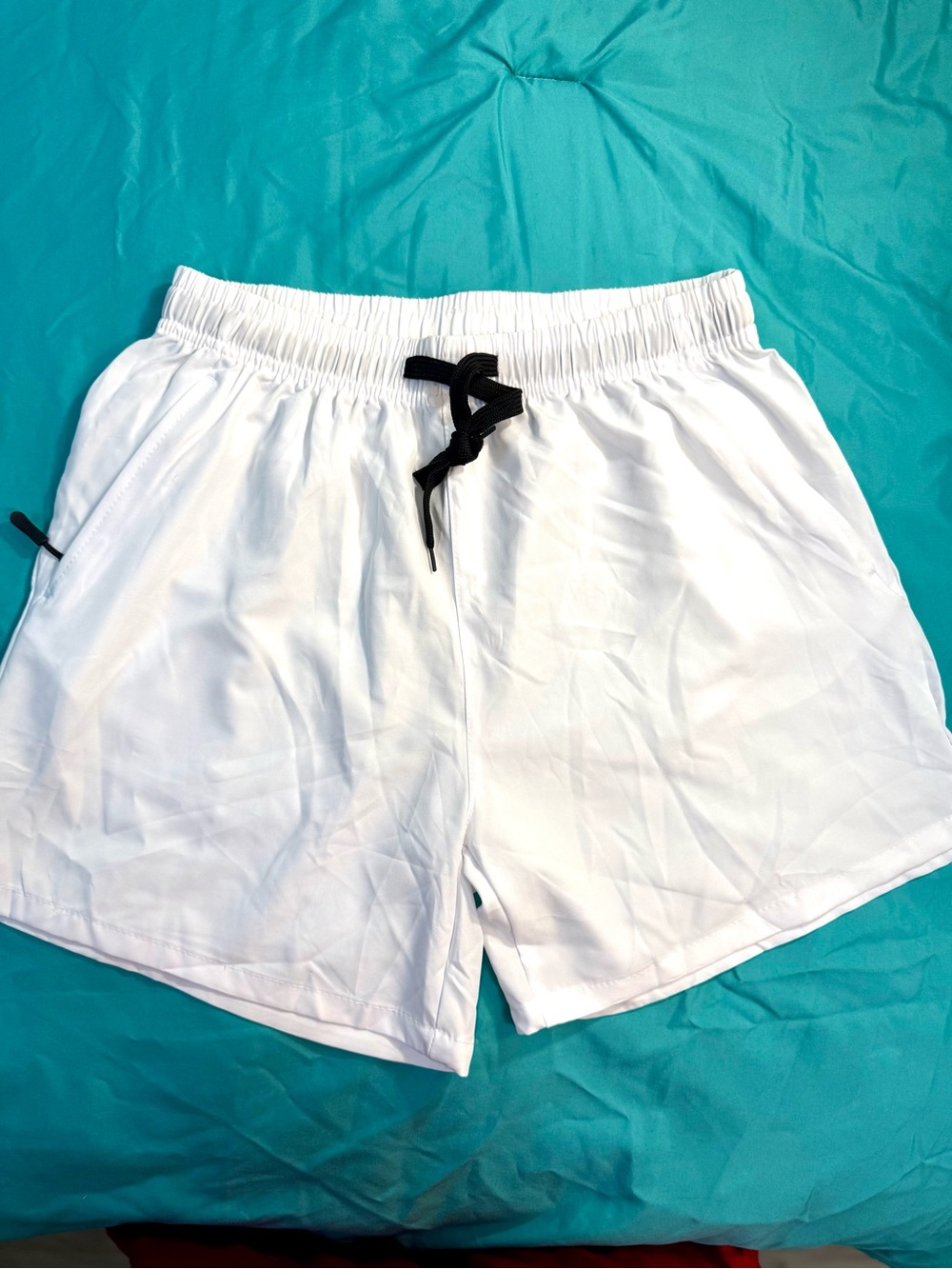 Women’s White Active Shorts with Contrast Drawstring Athleisure